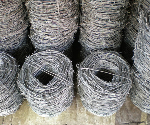 طناب سیم خاردار دو رشته ای فولادی گالوانیزه 12x14BWG بدون زنگ زدگی